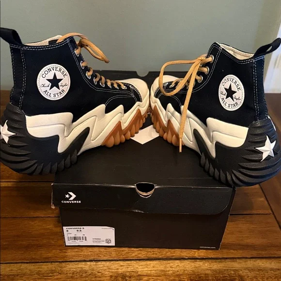 Converse Black and White Athletic Shoes - Picture 6 of 9